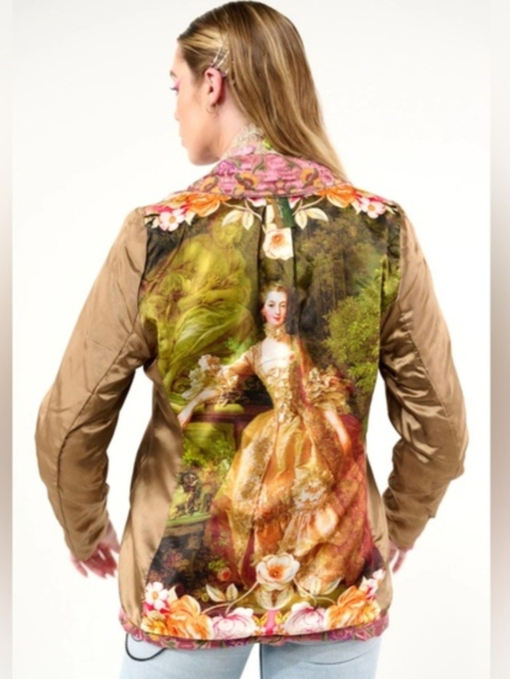 Aratta Floral Pink Velvet Blazer Jacket - Women's - Picture 5 of 10